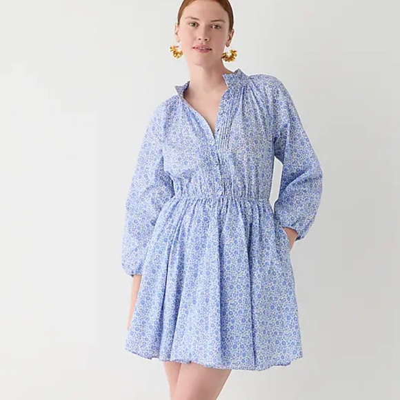 J.Crew Ruffle-collar mini dress in Liberty® D'Anjo Coast fabric Size/XXS - Picture 5 of 6